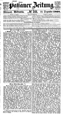 Passauer Zeitung Mittwoch 23. Dezember 1868