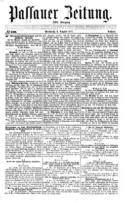 Passauer Zeitung Mittwoch 2. August 1871