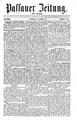 Passauer Zeitung Sonntag 27. August 1871