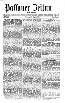 Passauer Zeitung Montag 28. August 1871