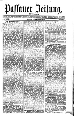 Passauer Zeitung Montag 25. September 1871