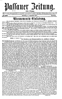 Passauer Zeitung Sonntag 17. Dezember 1871