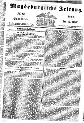 Magdeburgische Zeitung Samstag 10. April 1858