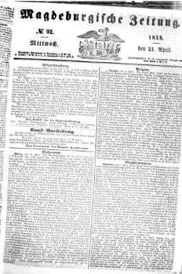 Magdeburgische Zeitung Mittwoch 21. April 1858