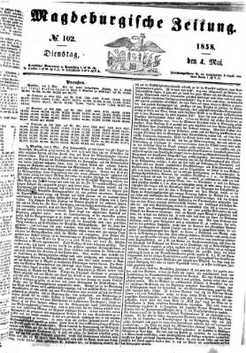 Magdeburgische Zeitung Dienstag 4. Mai 1858