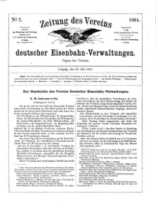 Zeitung des Vereins Deutscher Eisenbahnverwaltungen (Eisenbahn-Zeitung) Dienstag 23. Juli 1861