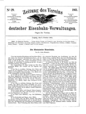 Zeitung des Vereins Deutscher Eisenbahnverwaltungen (Eisenbahn-Zeitung) Dienstag 8. Oktober 1861