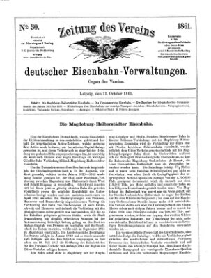 Zeitung des Vereins Deutscher Eisenbahnverwaltungen (Eisenbahn-Zeitung) Freitag 11. Oktober 1861