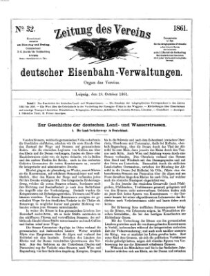 Zeitung des Vereins Deutscher Eisenbahnverwaltungen (Eisenbahn-Zeitung) Freitag 18. Oktober 1861