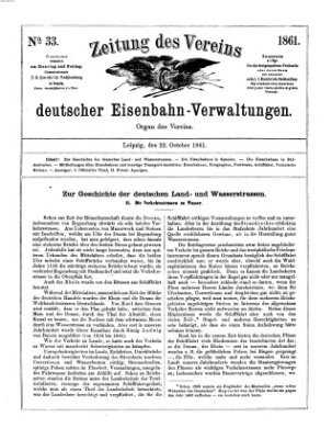 Zeitung des Vereins Deutscher Eisenbahnverwaltungen (Eisenbahn-Zeitung) Dienstag 22. Oktober 1861