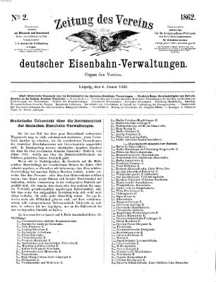 Zeitung des Vereins Deutscher Eisenbahnverwaltungen (Eisenbahn-Zeitung) Samstag 4. Januar 1862