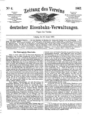 Zeitung des Vereins Deutscher Eisenbahnverwaltungen (Eisenbahn-Zeitung) Samstag 18. Januar 1862