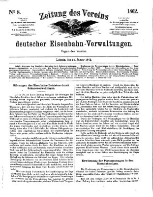 Zeitung des Vereins Deutscher Eisenbahnverwaltungen (Eisenbahn-Zeitung) Samstag 25. Januar 1862