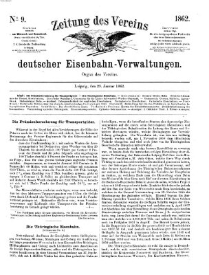 Zeitung des Vereins Deutscher Eisenbahnverwaltungen (Eisenbahn-Zeitung) Mittwoch 29. Januar 1862