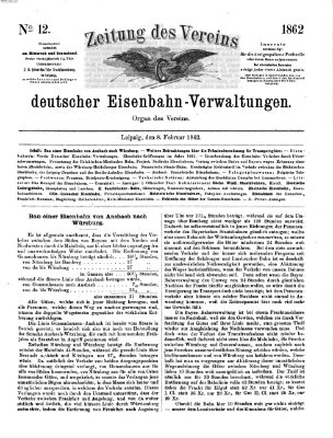 Zeitung des Vereins Deutscher Eisenbahnverwaltungen (Eisenbahn-Zeitung) Samstag 8. Februar 1862