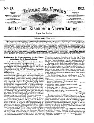 Zeitung des Vereins Deutscher Eisenbahnverwaltungen (Eisenbahn-Zeitung) Mittwoch 5. März 1862