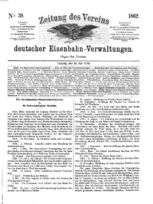 Zeitung des Vereins Deutscher Eisenbahnverwaltungen (Eisenbahn-Zeitung) Mittwoch 14. Mai 1862