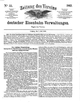 Zeitung des Vereins Deutscher Eisenbahnverwaltungen (Eisenbahn-Zeitung) Mittwoch 9. Juli 1862