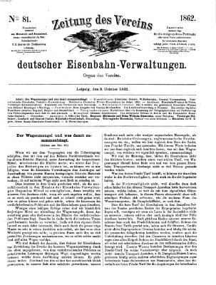 Zeitung des Vereins Deutscher Eisenbahnverwaltungen (Eisenbahn-Zeitung) Mittwoch 8. Oktober 1862