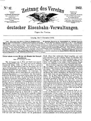 Zeitung des Vereins Deutscher Eisenbahnverwaltungen (Eisenbahn-Zeitung) Mittwoch 3. Dezember 1862