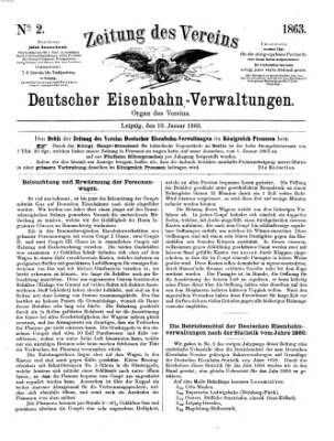 Zeitung des Vereins Deutscher Eisenbahnverwaltungen (Eisenbahn-Zeitung) Samstag 10. Januar 1863