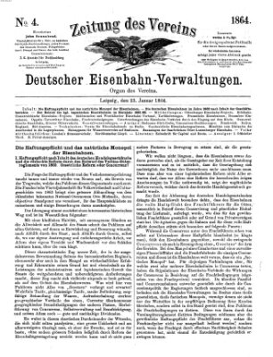 Zeitung des Vereins Deutscher Eisenbahnverwaltungen (Eisenbahn-Zeitung) Samstag 23. Januar 1864