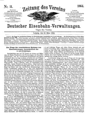 Zeitung des Vereins Deutscher Eisenbahnverwaltungen (Eisenbahn-Zeitung) Samstag 12. März 1864