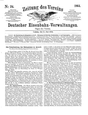 Zeitung des Vereins Deutscher Eisenbahnverwaltungen (Eisenbahn-Zeitung) Samstag 11. Juni 1864