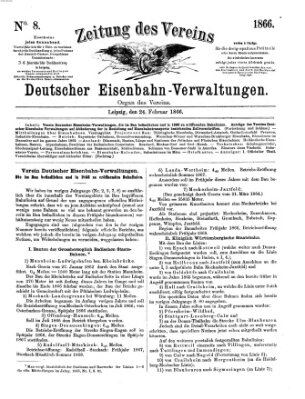 Zeitung des Vereins Deutscher Eisenbahnverwaltungen (Eisenbahn-Zeitung) Samstag 24. Februar 1866