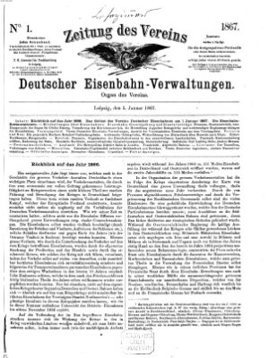 Zeitung des Vereins Deutscher Eisenbahnverwaltungen (Eisenbahn-Zeitung) Samstag 5. Januar 1867