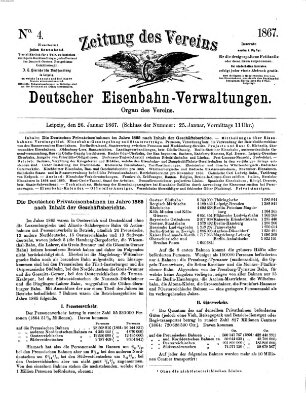 Zeitung des Vereins Deutscher Eisenbahnverwaltungen (Eisenbahn-Zeitung) Samstag 26. Januar 1867