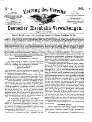 Zeitung des Vereins Deutscher Eisenbahnverwaltungen (Eisenbahn-Zeitung) Freitag 24. Januar 1868