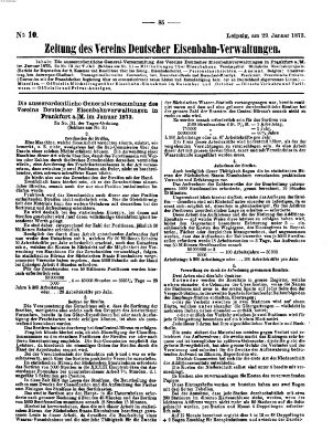 Zeitung des Vereins Deutscher Eisenbahnverwaltungen (Eisenbahn-Zeitung) Mittwoch 29. Januar 1873