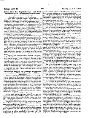 Zeitung des Vereins Deutscher Eisenbahnverwaltungen (Eisenbahn-Zeitung) Freitag 16. Mai 1873