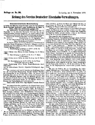 Zeitung des Vereins Deutscher Eisenbahnverwaltungen (Eisenbahn-Zeitung) Montag 3. November 1873