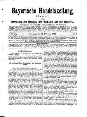 Bayerische Handelszeitung Samstag 11. Februar 1871