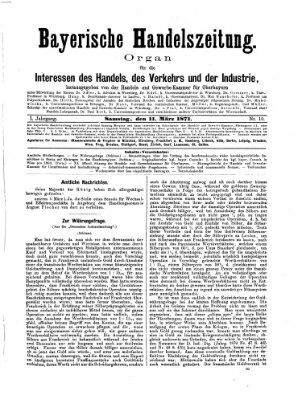 Bayerische Handelszeitung Samstag 11. März 1871