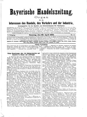 Bayerische Handelszeitung Samstag 29. April 1871