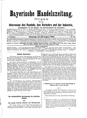 Bayerische Handelszeitung Samstag 12. August 1871