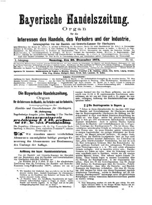 Bayerische Handelszeitung Samstag 23. Dezember 1871