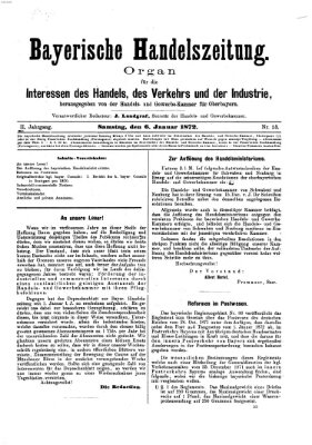 Bayerische Handelszeitung Samstag 6. Januar 1872