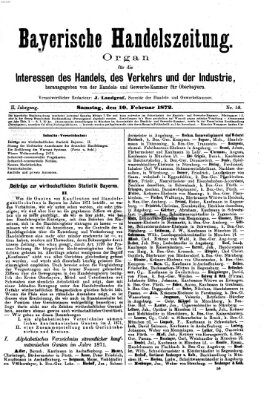 Bayerische Handelszeitung Samstag 10. Februar 1872