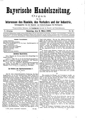 Bayerische Handelszeitung Samstag 9. März 1872