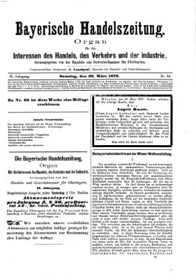 Bayerische Handelszeitung Samstag 23. März 1872