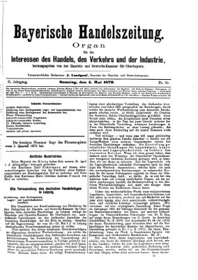 Bayerische Handelszeitung Samstag 4. Mai 1872