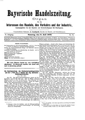 Bayerische Handelszeitung Samstag 6. Juli 1872