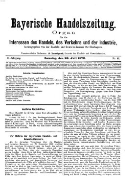 Bayerische Handelszeitung Samstag 20. Juli 1872