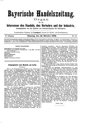 Bayerische Handelszeitung Samstag 12. Oktober 1872