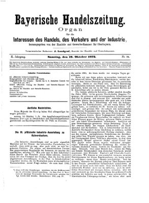 Bayerische Handelszeitung Samstag 19. Oktober 1872