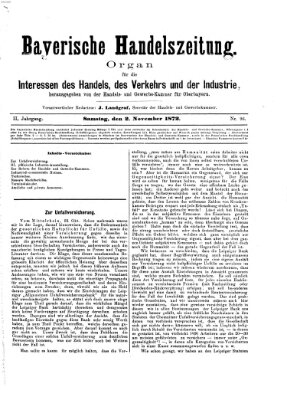 Bayerische Handelszeitung Samstag 2. November 1872